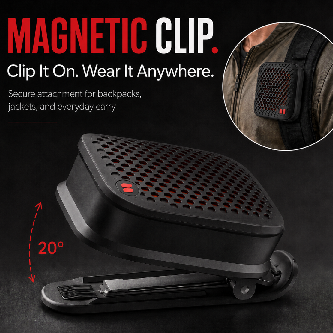 🔊 2026 New Magnetic Clip-On Bluetooth Speaker | IPX7 Waterproof, TWS Stereo & Ultra-Light Wearable Design