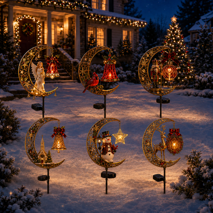 🔥LAST DAY 50% OFF  -Solar Christmas Crescent Garden Light 🎄✨