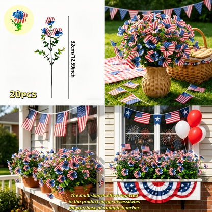 🔥4th of July Hot Sale 50% Off🔥Patriotic Red White Blue Artificial Flowers💐
