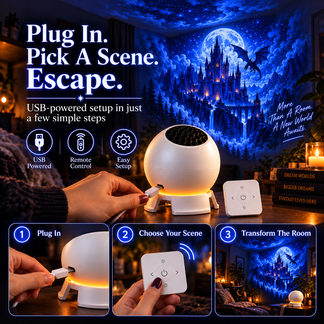 Immersive Christmas projection in living room