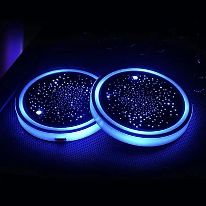7 Color-Changing LED Car Cup Holder Coasters 🚗✨