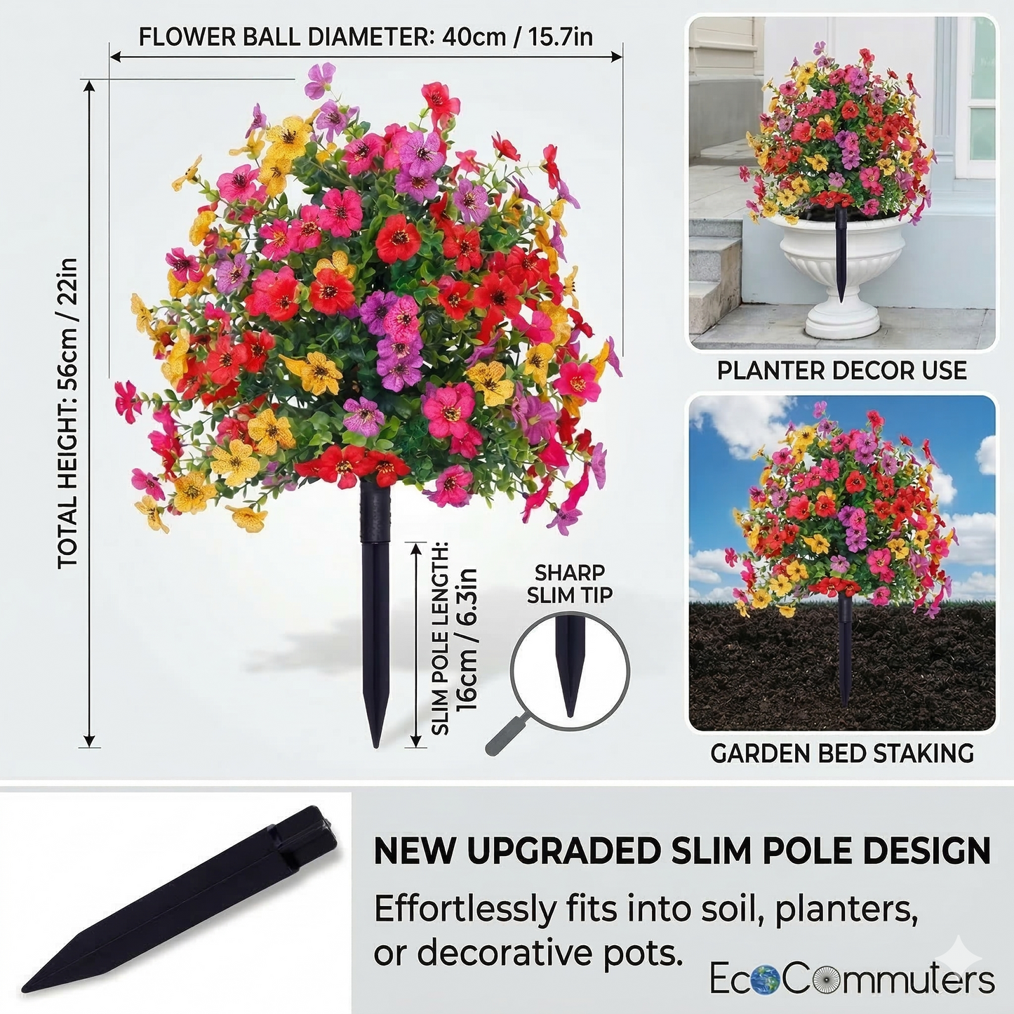 🎁 Mother’s Day Coming Soon: 40% Off 💐 Artificial Topiary Ball Trees with Flowers and Ground Spikes 💐