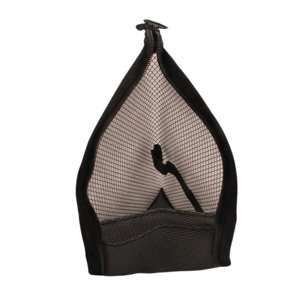 Black self-standing travel toiletry pouch