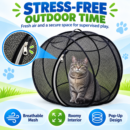 🐱🌿 Achandise Cat Haven™ – Pop-Up Mesh Playpen