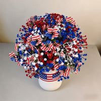Patriotic Red White Blue Artificial Flowers (50 bundles)