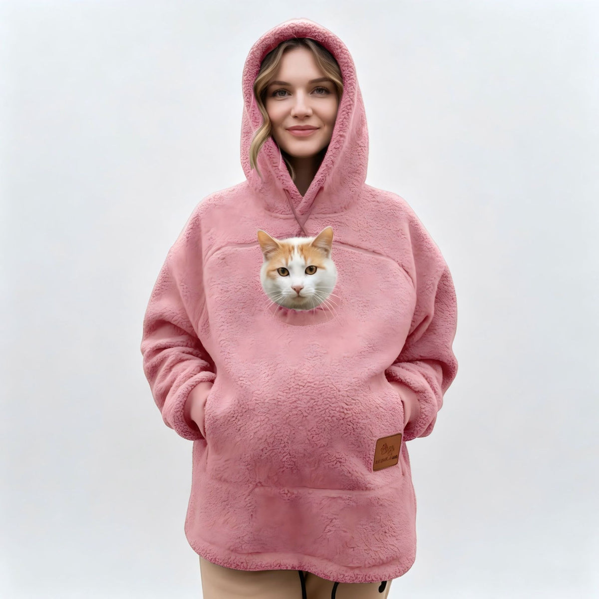 Sherpa Pet Carrier Hoodie – Cozy Cuddle Hoodie with Built-In Pet Pouch