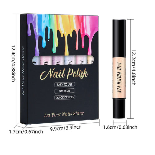 💅 6PCS One-Step Gel Nail Art Pen Set – Salon Beauty at Home