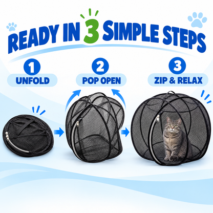 🐱🌿 Achandise Cat Haven™ – Pop-Up Mesh Playpen