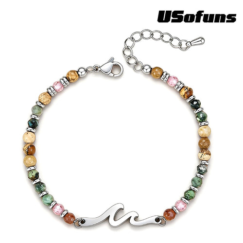 Dainty Gemstone Wave Bracelet
