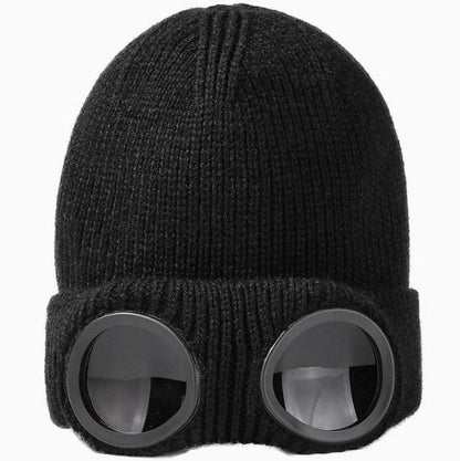 😎 Goggle Beanie Winter Hat🧢 – Funny Knit Pull-Down Hat with Built-In Lenses😂