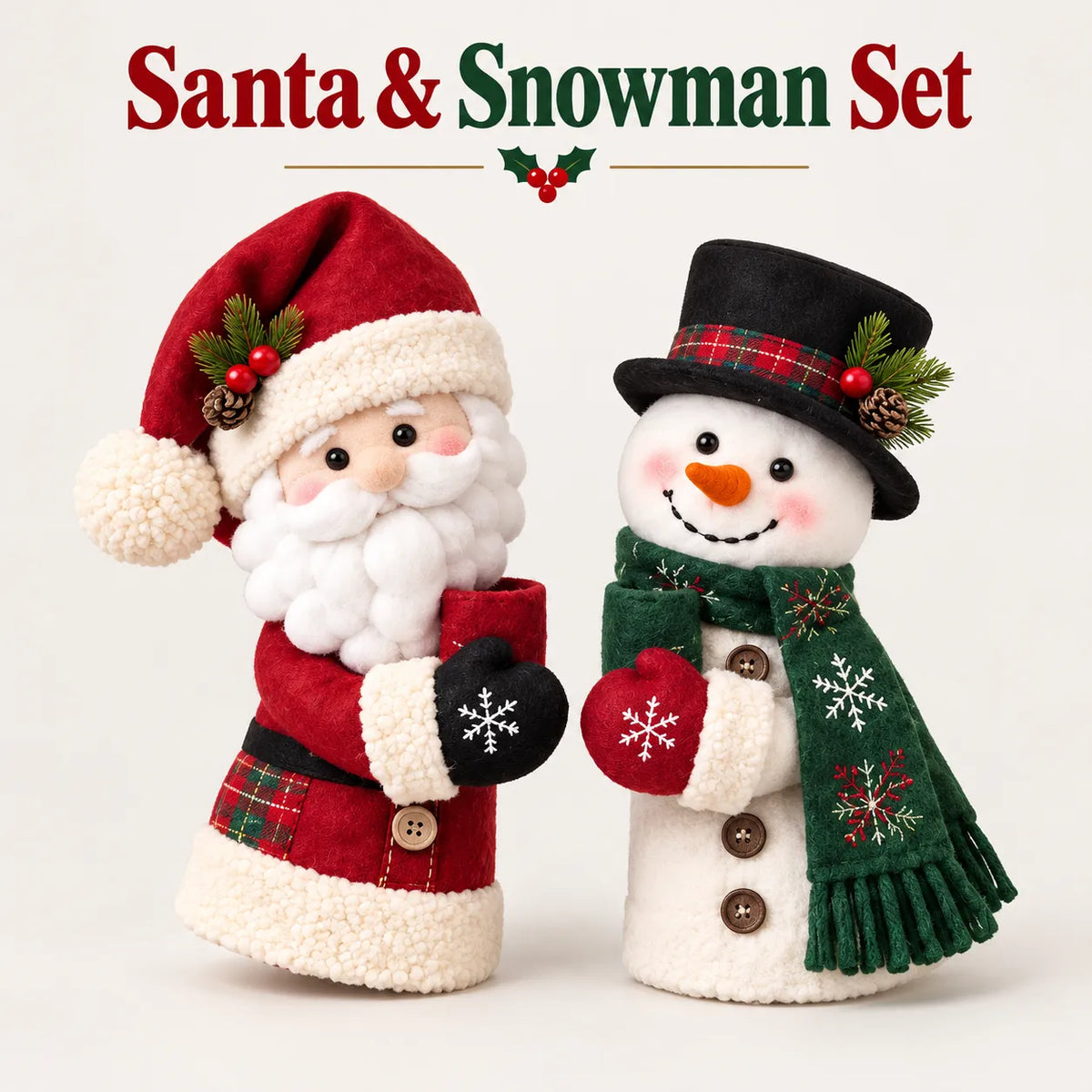 🎅Christmas Door Handle Covers – Santa & Snowman Plush Door Knob Decorations