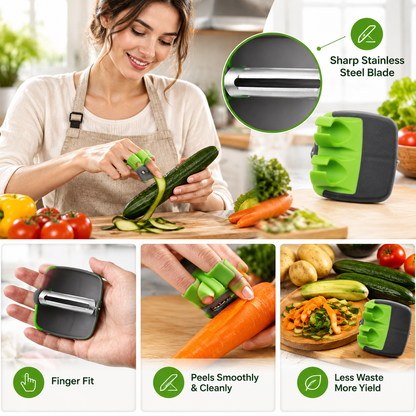 2 Pcs Hand Vegetable Peeler Palm Peeler Rubber Finger Grips Comfortable 🥔