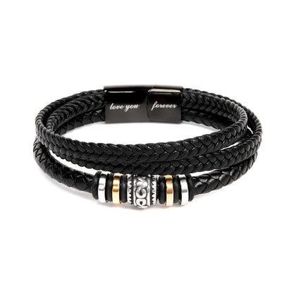 To My Grandson Bracelet | Braided Leather Bracelet Gift Set - IV585V
