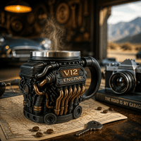 Black V12 Engine Mug