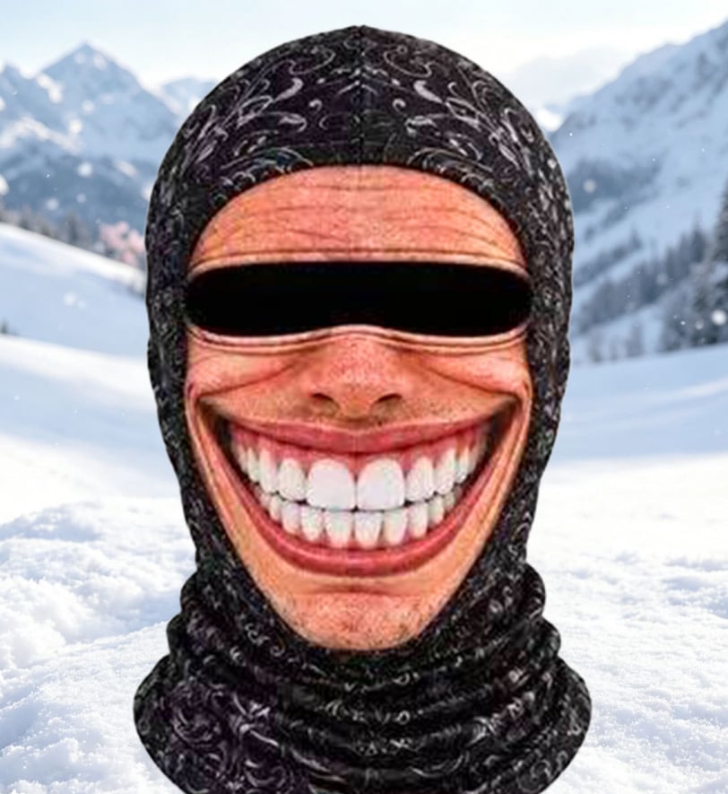 🤣Funny Realistic Face Ski Mask – Hilarious Winter Party Gear for Outdoor Groups