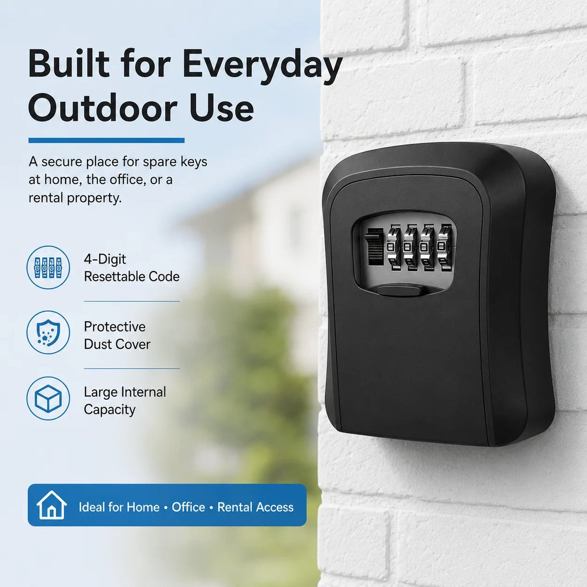 🔐🏠 Never Get Locked Out Again! 🔑 | 4-Digit Wall-Mounted Key Lock Box 🛡️✨
