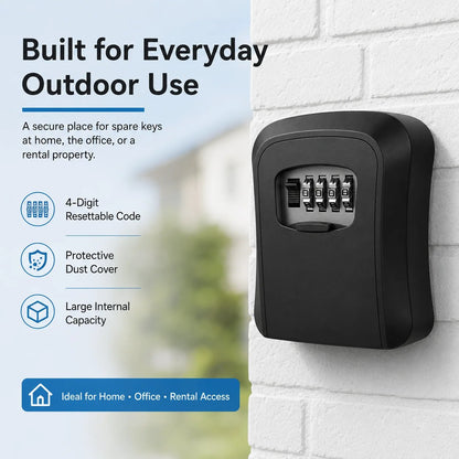 🔐🏠 Never Get Locked Out Again! 🔑 | 4-Digit Wall-Mounted Key Lock Box 🛡️✨