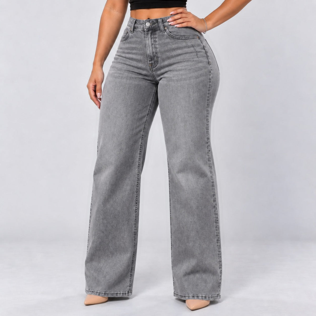 Gray | Front three-quarter, hand on hip