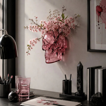 Gothic Skull Wall Vase 💀🌸 – Hangable & Tabletop Freestanding