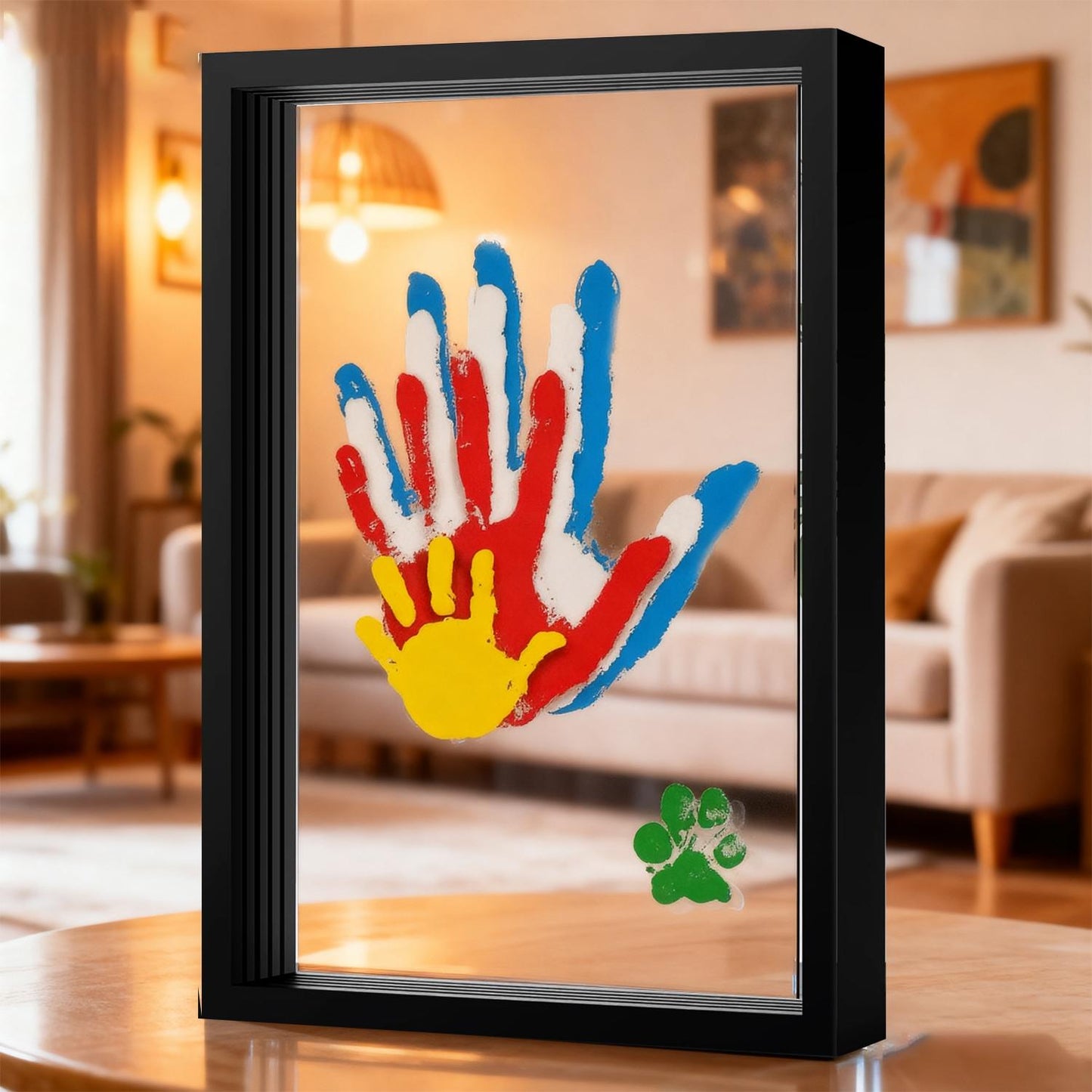🎁Last Day 50% OFF🔥Wooden Transparent Handprint Frame Set, DIY Family Memorial Gift Kit