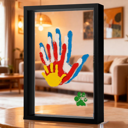 🎁Last Day 50% OFF🔥Wooden Transparent Handprint Frame Set, DIY Family Memorial Gift Kit