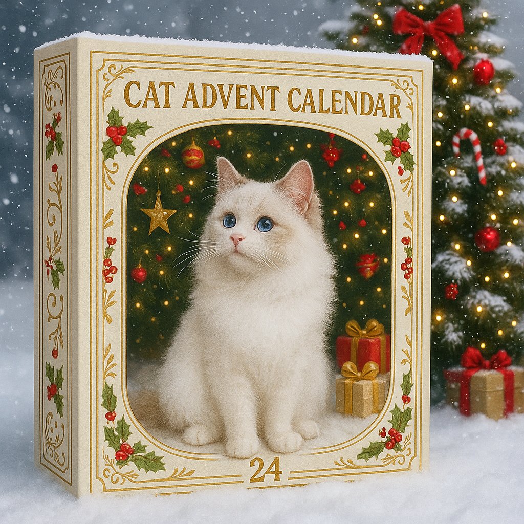 🐈🐈‍⬛2026 Cat Advent Calendar🎁 Gift for Adults Friends Cat Owners and Lovers Christmas Holiday Countdown Gift 24 Designs Cats Charm Christmas Tree Ornament