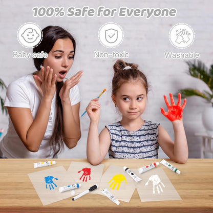 🎁Last Day 50% OFF🔥Wooden Transparent Handprint Frame Set, DIY Family Memorial Gift Kit