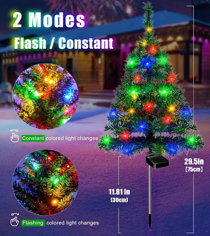 🔥 LAST DAY 49% OFF – Solar Christmas Tree Pathway Lights 🎄✨