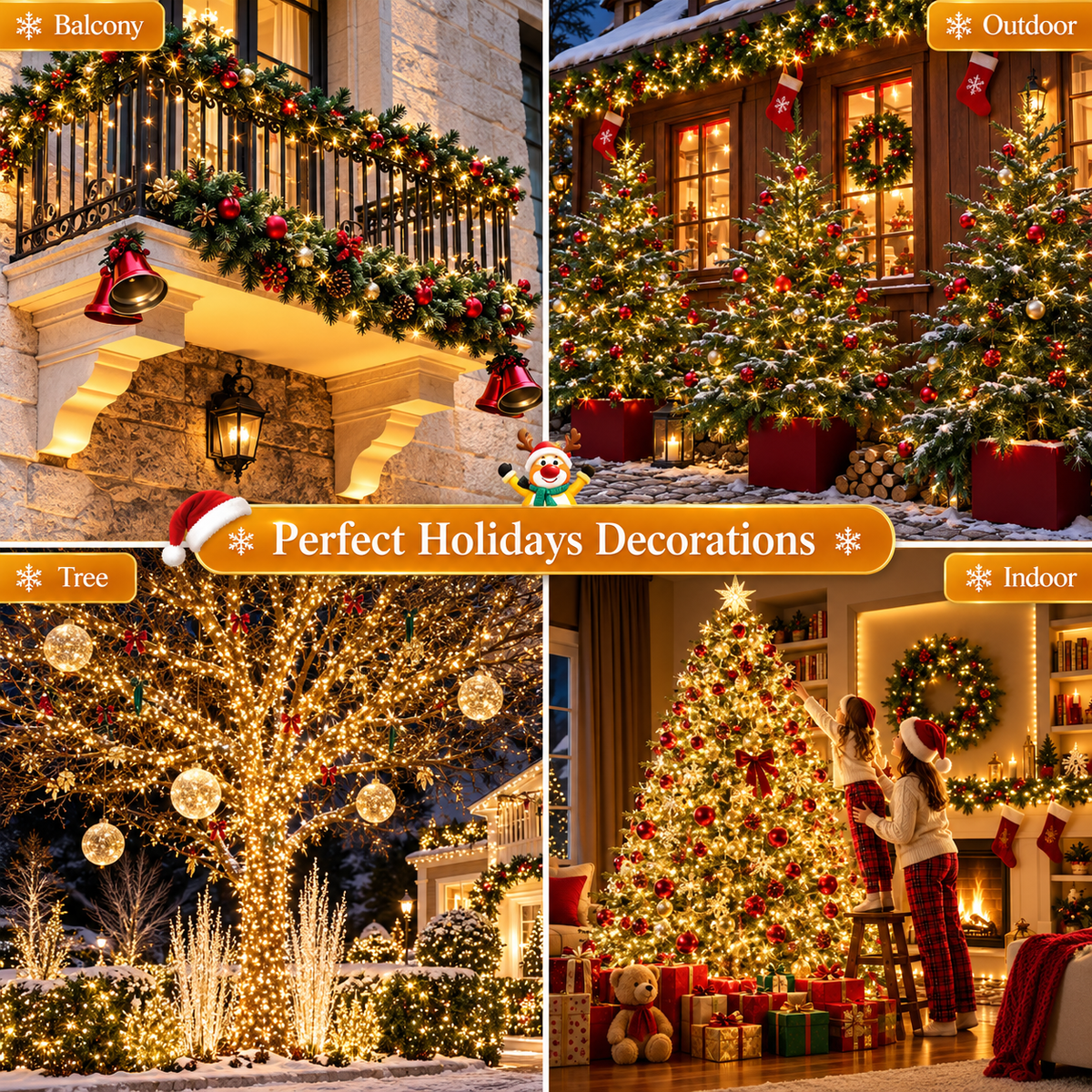 IP67 Waterproof Multicolor Christmas String Lights (Plug in, 8 Modes)
