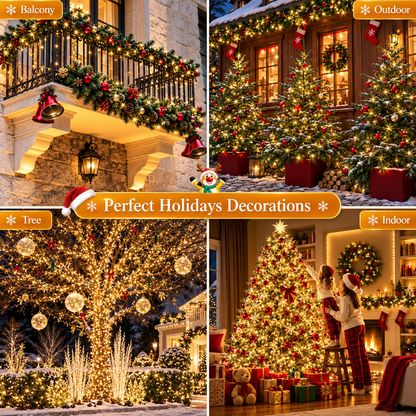 IP67 Waterproof Multicolor Christmas String Lights (Plug in, 8 Modes)