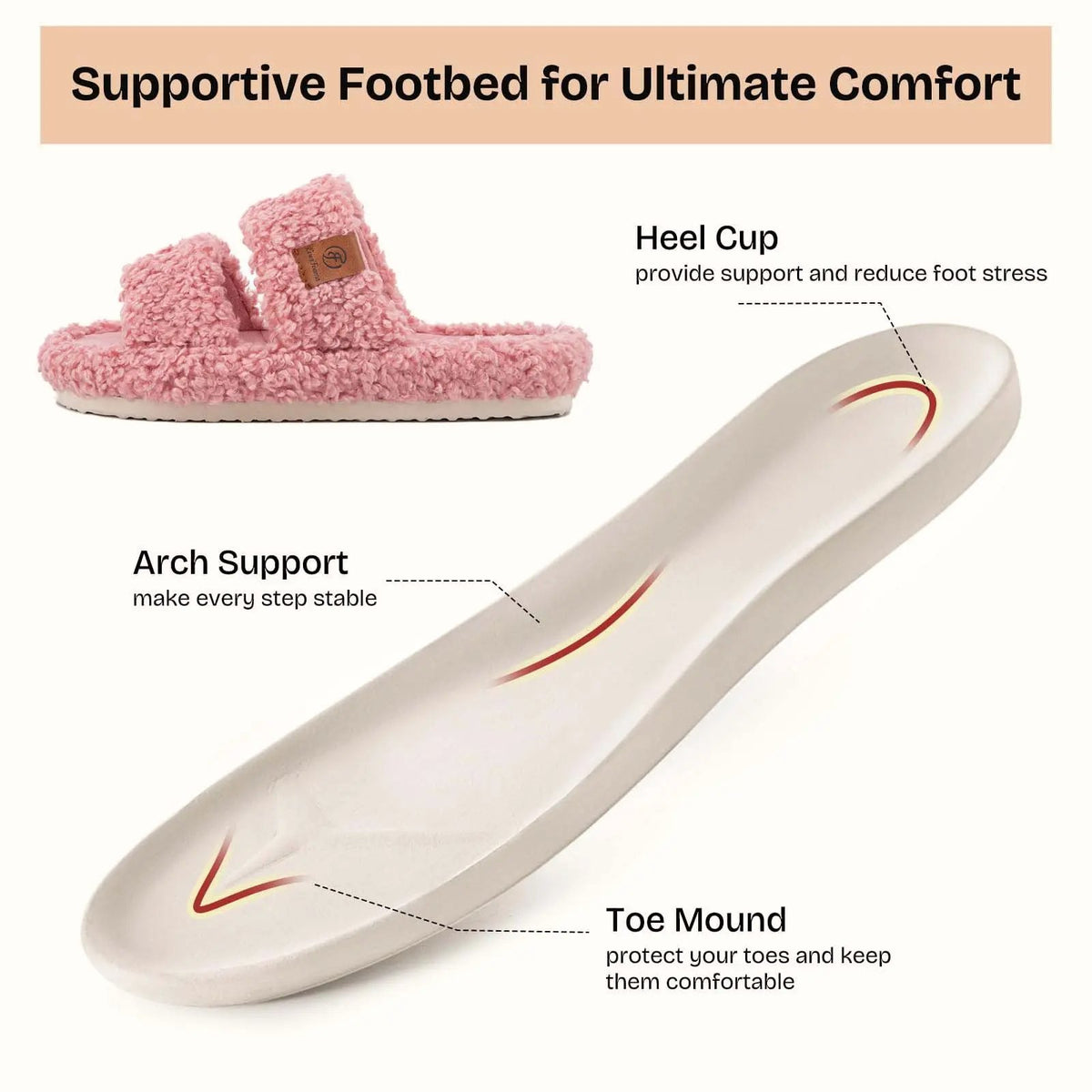 Women's Fuzzy Open-Toe Slippers – Stylish Classic Slides with Soft Memory Foam, Non-Slip Rubber Sole, Perfect Cozy Footwear ,Girl Fur Flipflop Walking Shoes Fluffy Modern Sleeper Slip On Clog