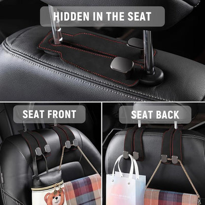 🔥LAST DAY SALE 50% OFF - 🚗Car Seat Back Alcantara Storage Hook - 💥Double Hook Holder for Convenient Storage