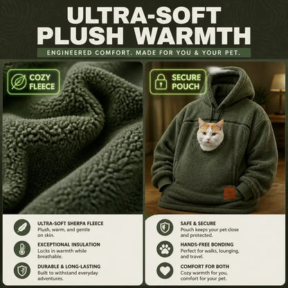Sherpa Pet Carrier Hoodie – Cozy Cuddle Hoodie with Built-In Pet Pouch