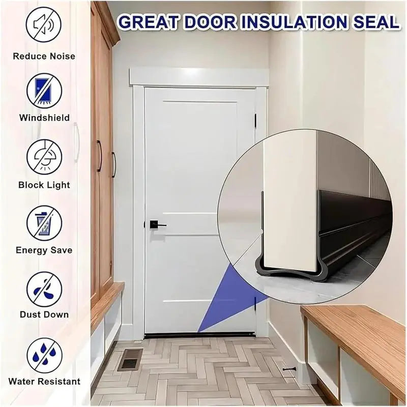 Triple Seal Under-Door Draft Stopper – Self-Adhesive PVC Weather Strip