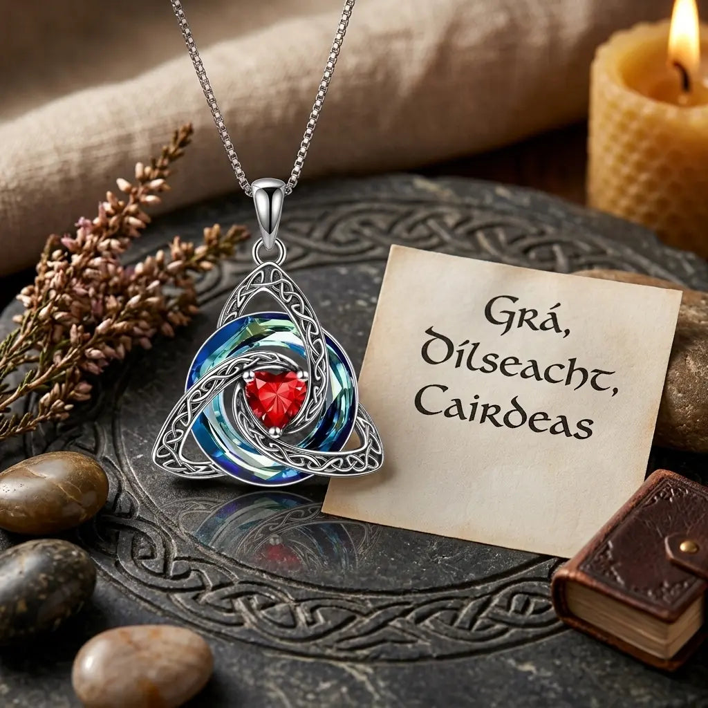 Celtic Birthstone Trinity Necklace  A Symbol of Faith, Love & Forever