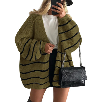 Women's Oversized Cardigan Sweater Fall Long Lantern Sleeve Knit Open Front Lightweight Sweater Knitwear Tops