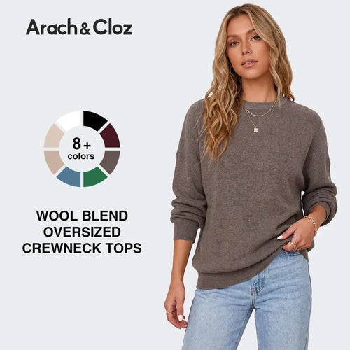 🎁Last Day Promotion 50%🔥Women's Wool Blend Oversized Sweaters Fashion Tops💗Buy Two Free Shipping
