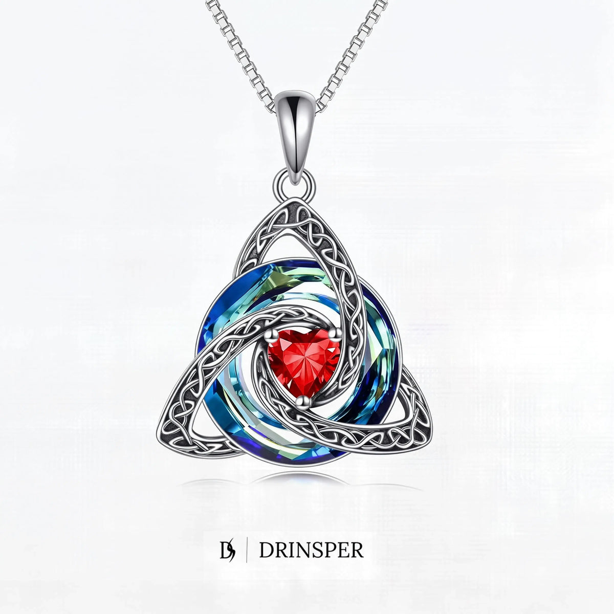 Celtic Birthstone Trinity Necklace  A Symbol of Faith, Love & Forever