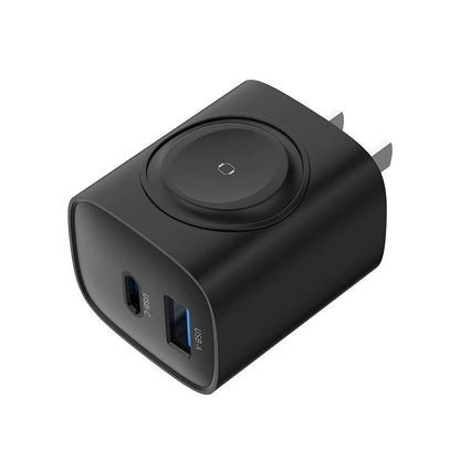 3-in-1 Magnetic Wireless Cordless PD USB-C Wall Charger Block - 20W Fast Charging