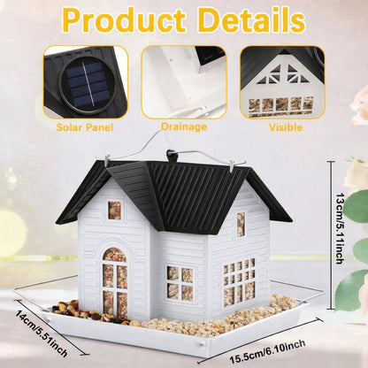 🎁 Mother’s Day 60% OFF - 🏠Solar‐Powered Hanging Bird Feeder with Glow – Sturdy Metal Hopper Design🌙🐦