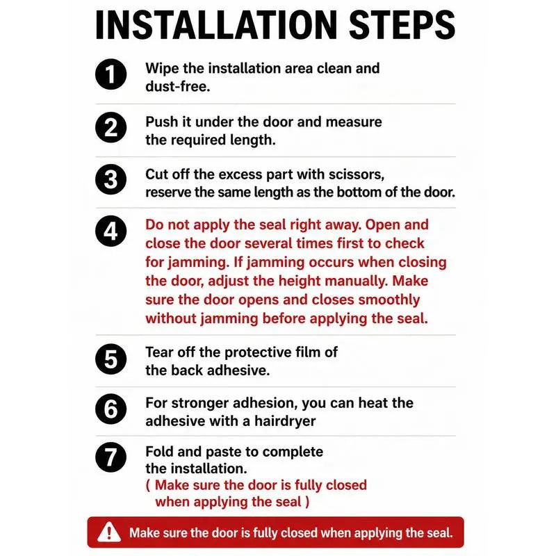 Triple Seal Under-Door Draft Stopper – Self-Adhesive PVC Weather Strip