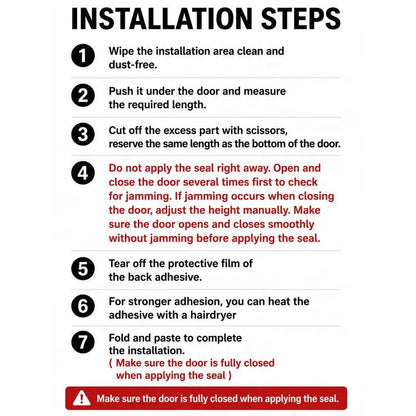 Triple Seal Under-Door Draft Stopper – Self-Adhesive PVC Weather Strip
