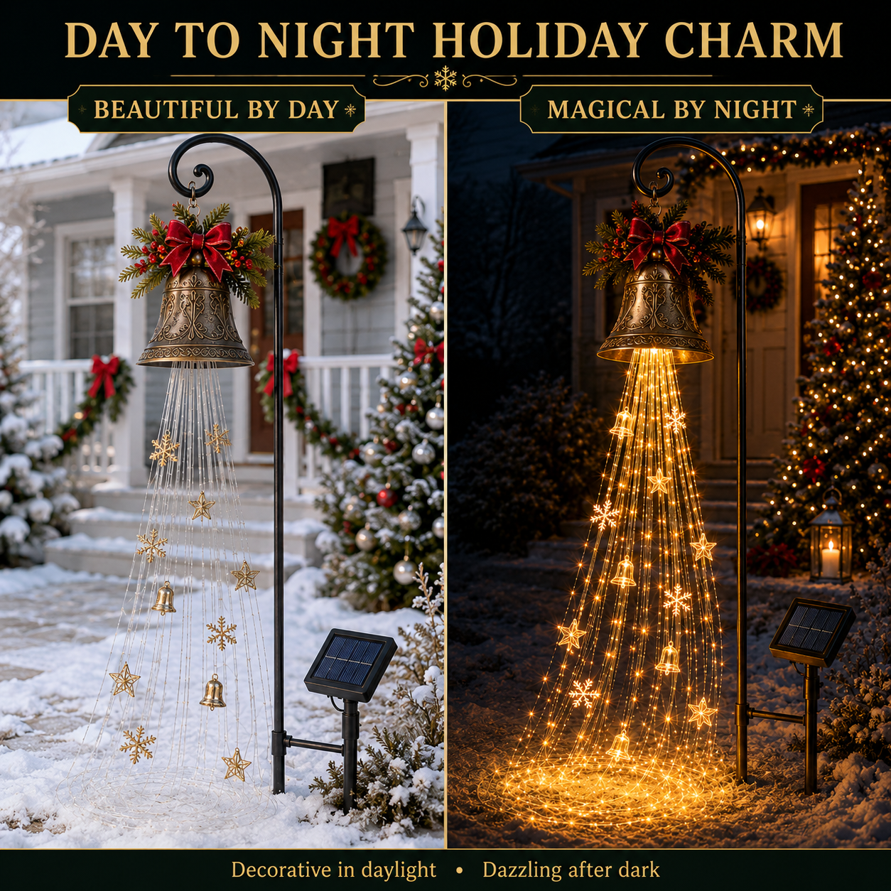 🎄🔥LAST DAY 70% OFF - 🔔Christmas Bell Cascade Solar Yard Light✨
