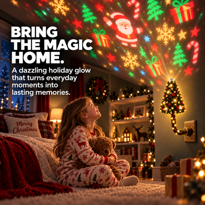 🎄 Plug-In Christmas Tree Projection Night Light – Instant Holiday Room Decor