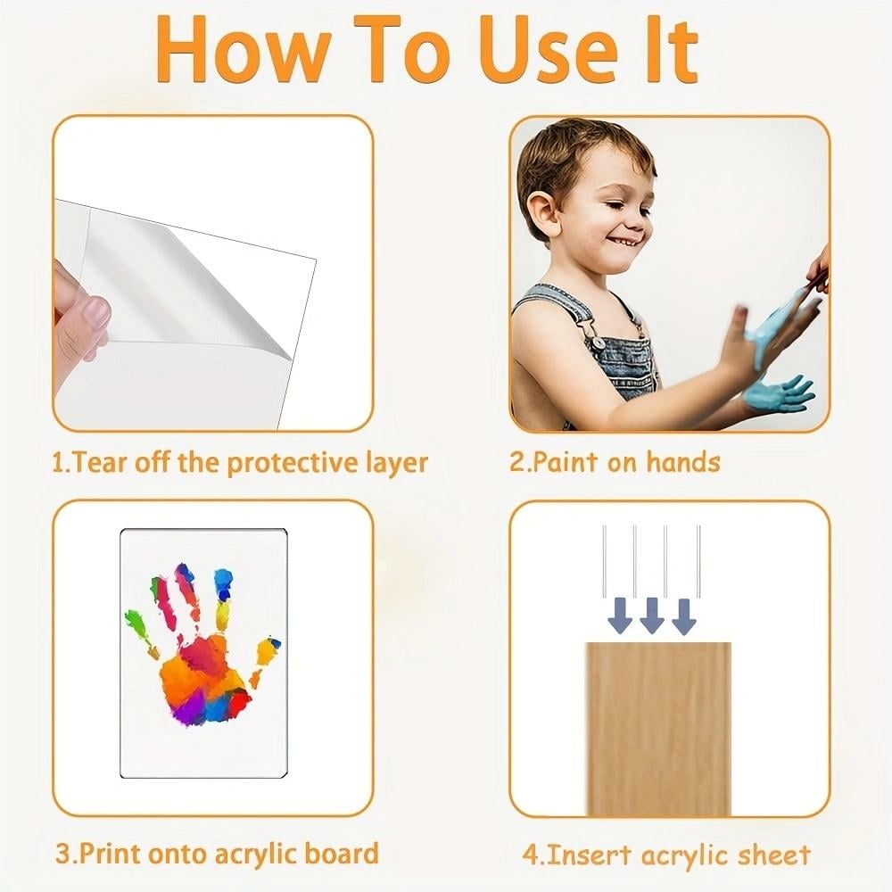 🎁Last Day 50% OFF🔥Wooden Transparent Handprint Frame Set, DIY Family Memorial Gift Kit