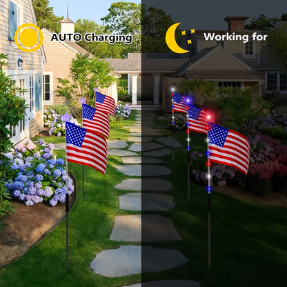 🔥Independence Day Promotion🦅Waterproof Solar 8-Piece Flag Light Set