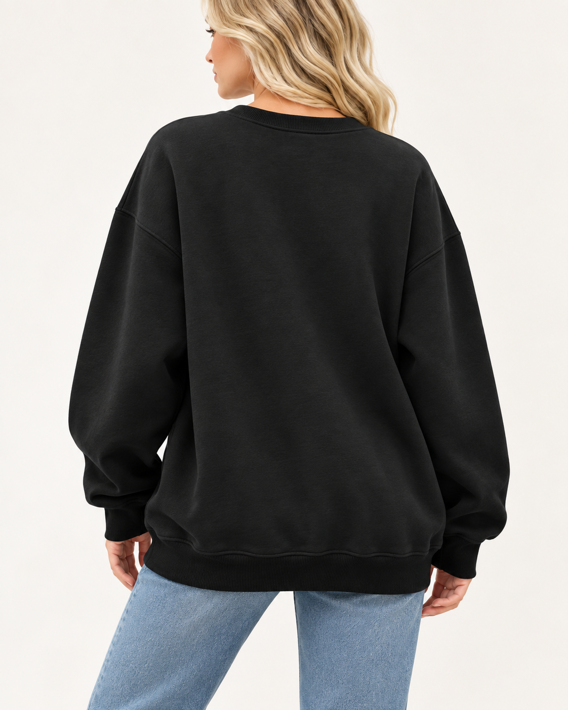 Women's Oversized Long Sleeve Crewneck Sweatshirt with Pocket