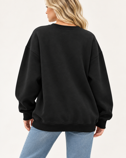 Women's Oversized Long Sleeve Crewneck Sweatshirt with Pocket