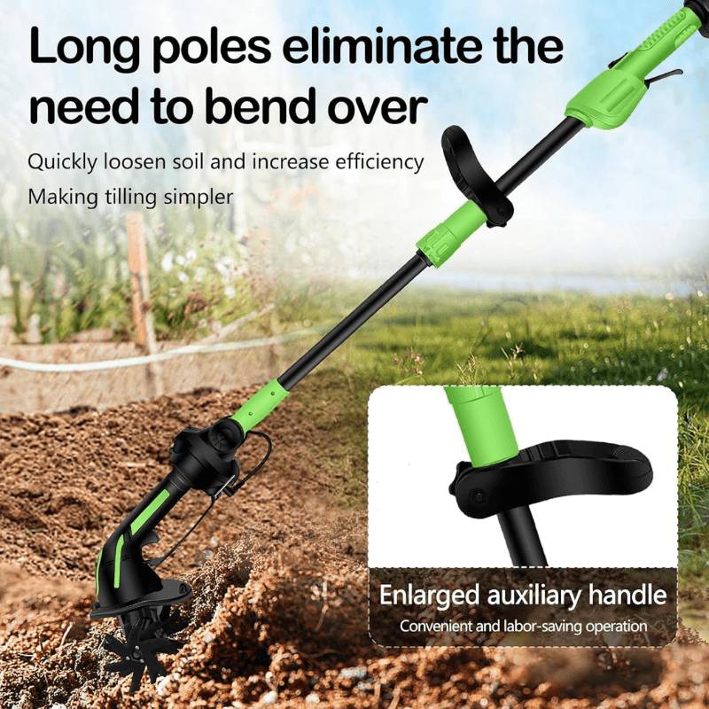 Achandise™ Multifunctional 2-in-1 Cordless Tiller & Cultivator with Telescopic Pole