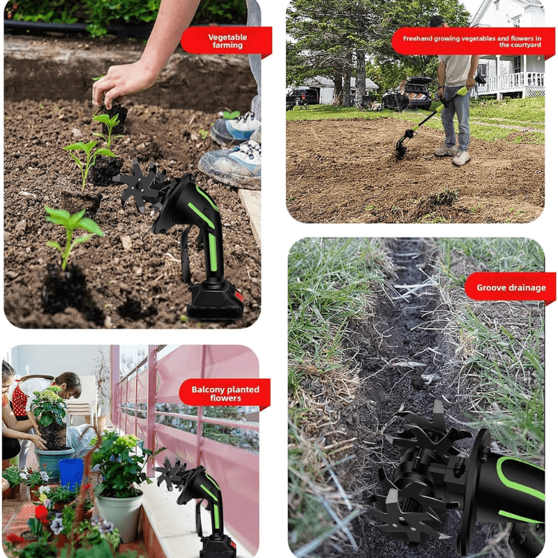 Achandise™ Multifunctional 2-in-1 Cordless Tiller & Cultivator with Telescopic Pole